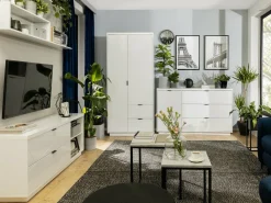 TV-bord Fivale 104 (Glansfuld hvid + Hvid)