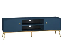 TV-bord Flonovu 104 (Mørkeblå + Gylden)