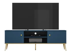 TV-bord Flonovu 104 (Mørkeblå + Gylden)