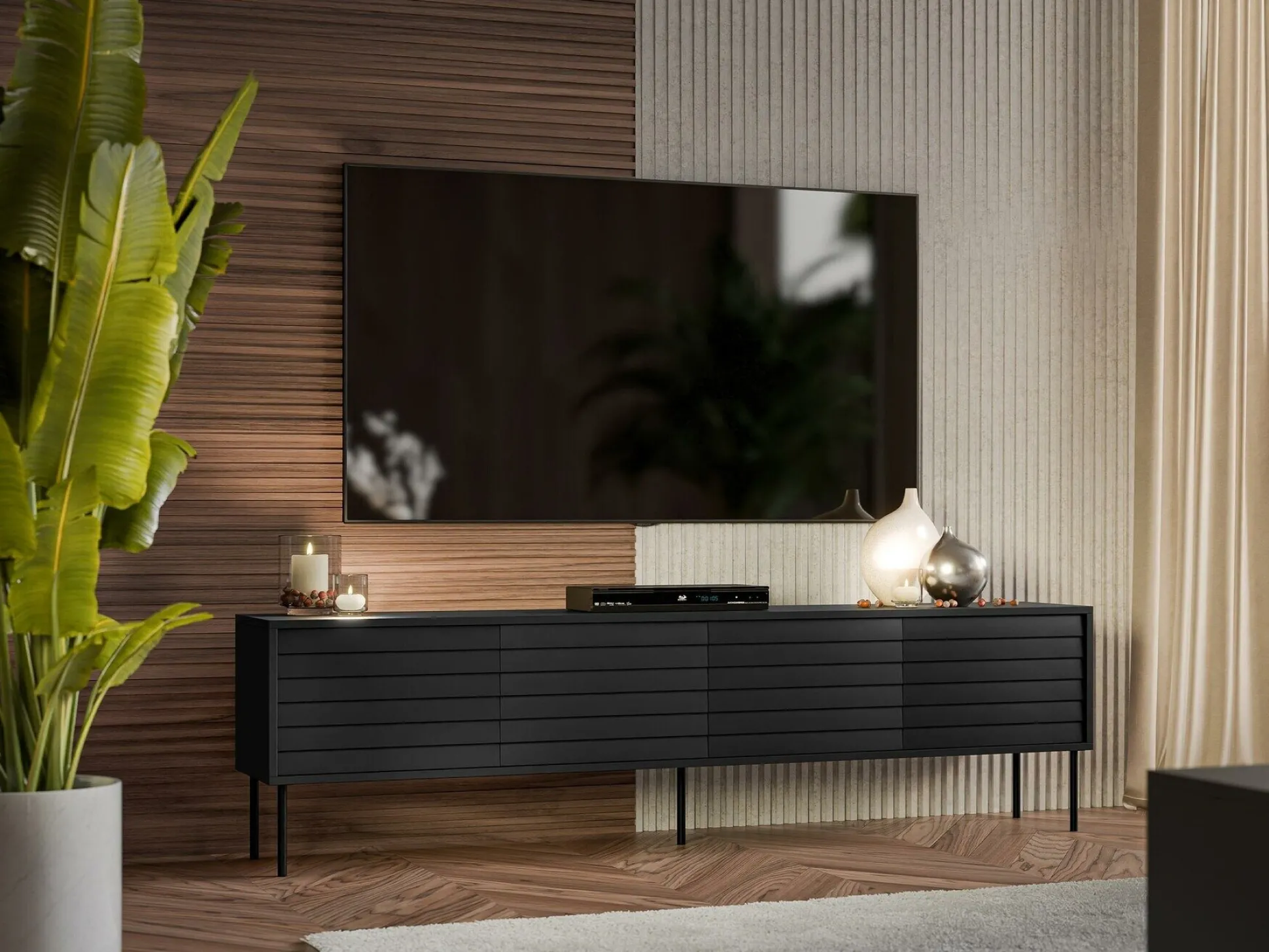 TV-bord Flosoru 105 (Sort)