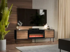 TV-bord Flosoru 108 (Valnød + Sort)