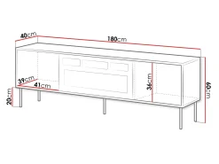 TV-bord Flosoru 108 (Valnød + Sort)