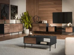 TV-bord Flosoru 104 (Valnød + Sort)