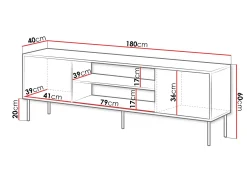 TV-bord Flosoru 104 (Valnød + Sort)