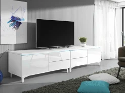 TV-bord Hortus I (Hvid + Glansfuld hvid)