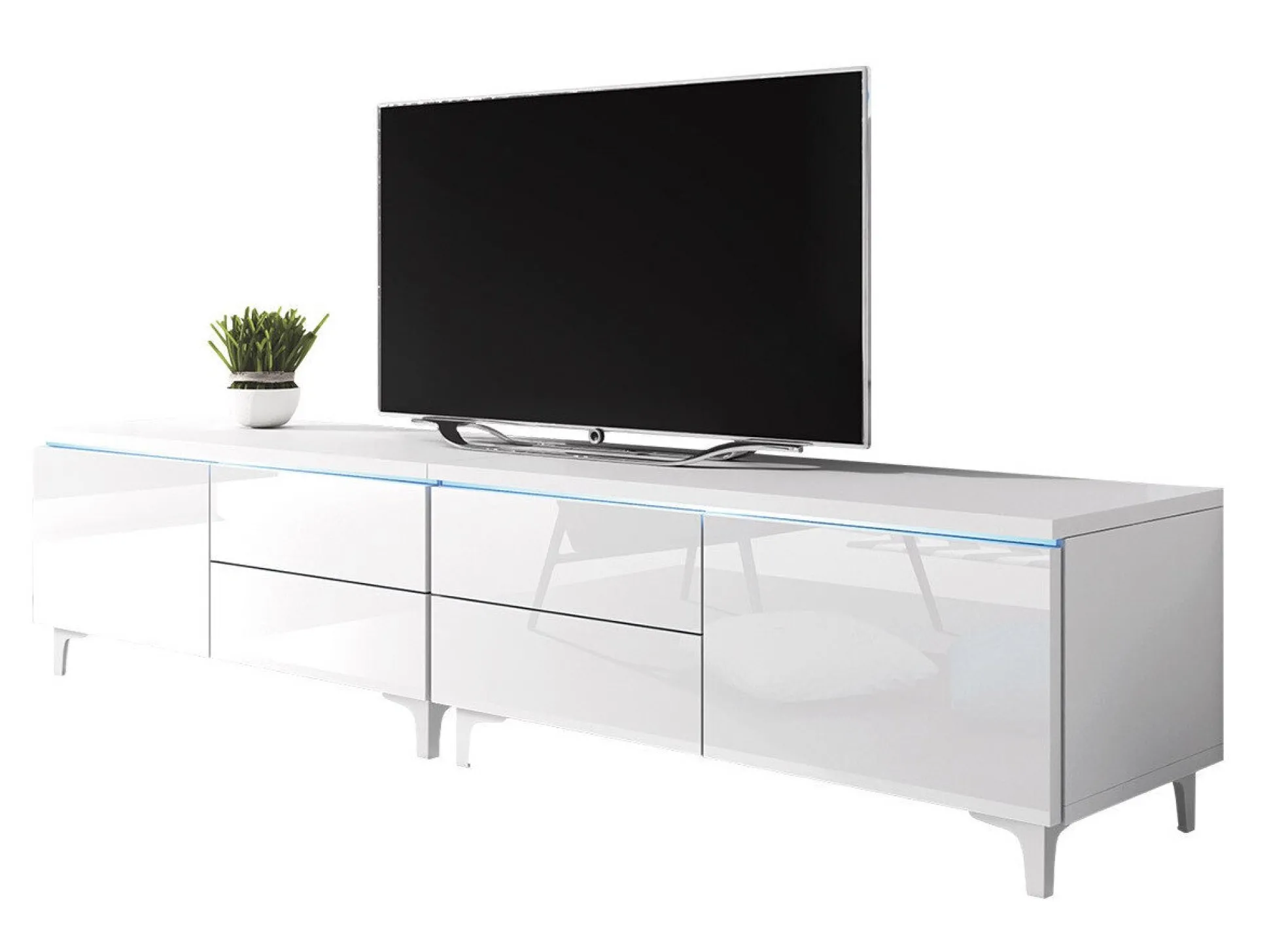 TV-bord Hortus I (Hvid + Glansfuld hvid)