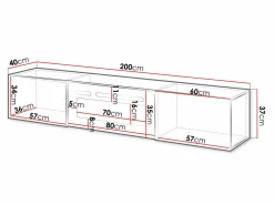 TV-bord Imago I (Hvid + Glansfuld hvid)