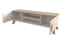 TV-bord Larfloi 108 (Hvid + Sonoma eg)