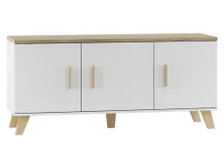 TV-bord Larfloi 106 (Hvid + Sonoma eg)