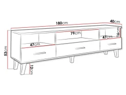 TV-bord Larfloi 109 (Wotan eg + Sort)