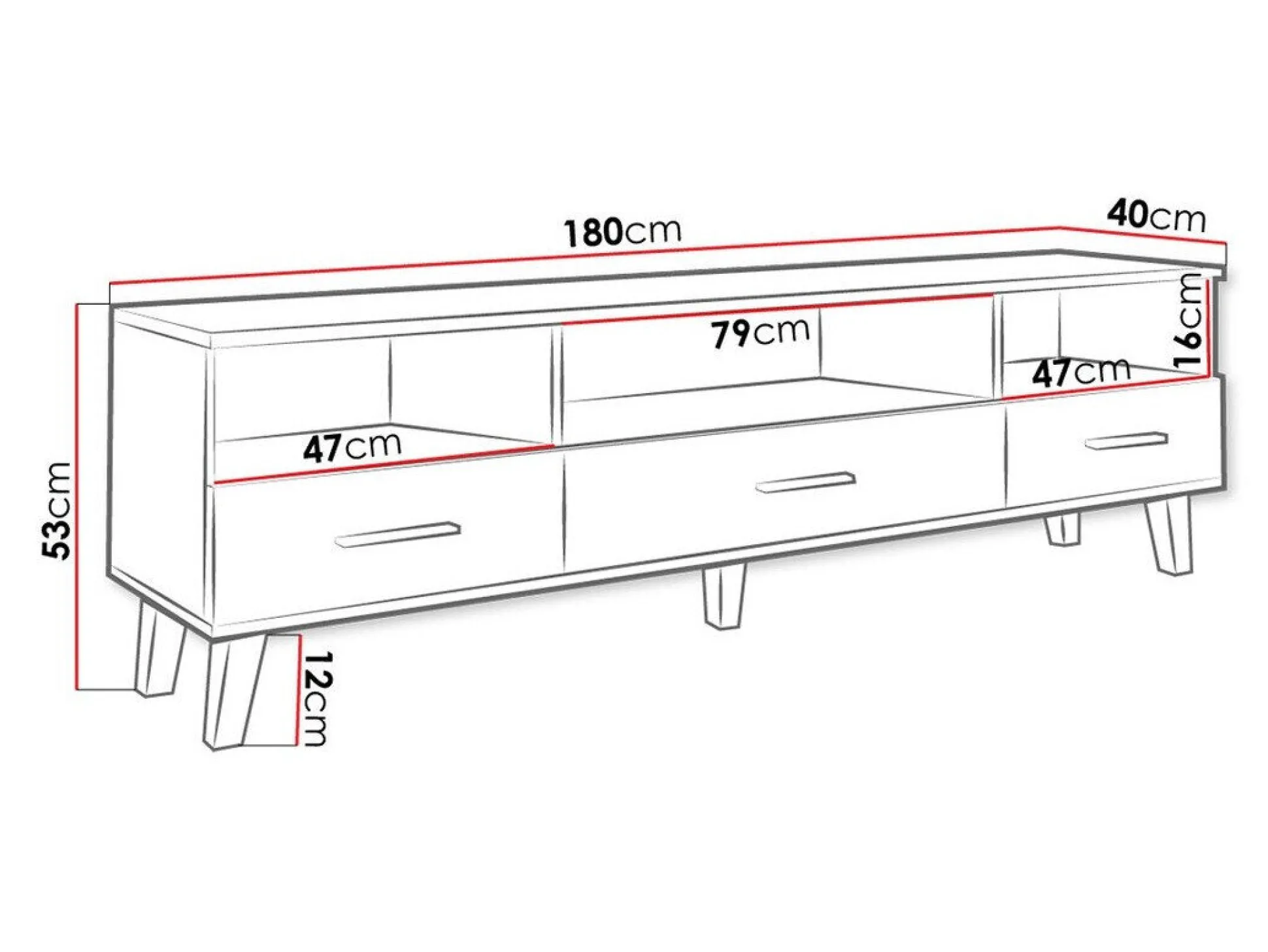 TV-bord Larfloi 109 (Wotan eg + Sort)