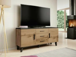 TV-bord Larfloi 107 (Wotan eg + Sort)