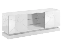 TV-bord Linar (Hvid + Glansfuld hvid)