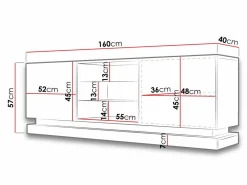 TV-bord Linar (Hvid + Glansfuld hvid)