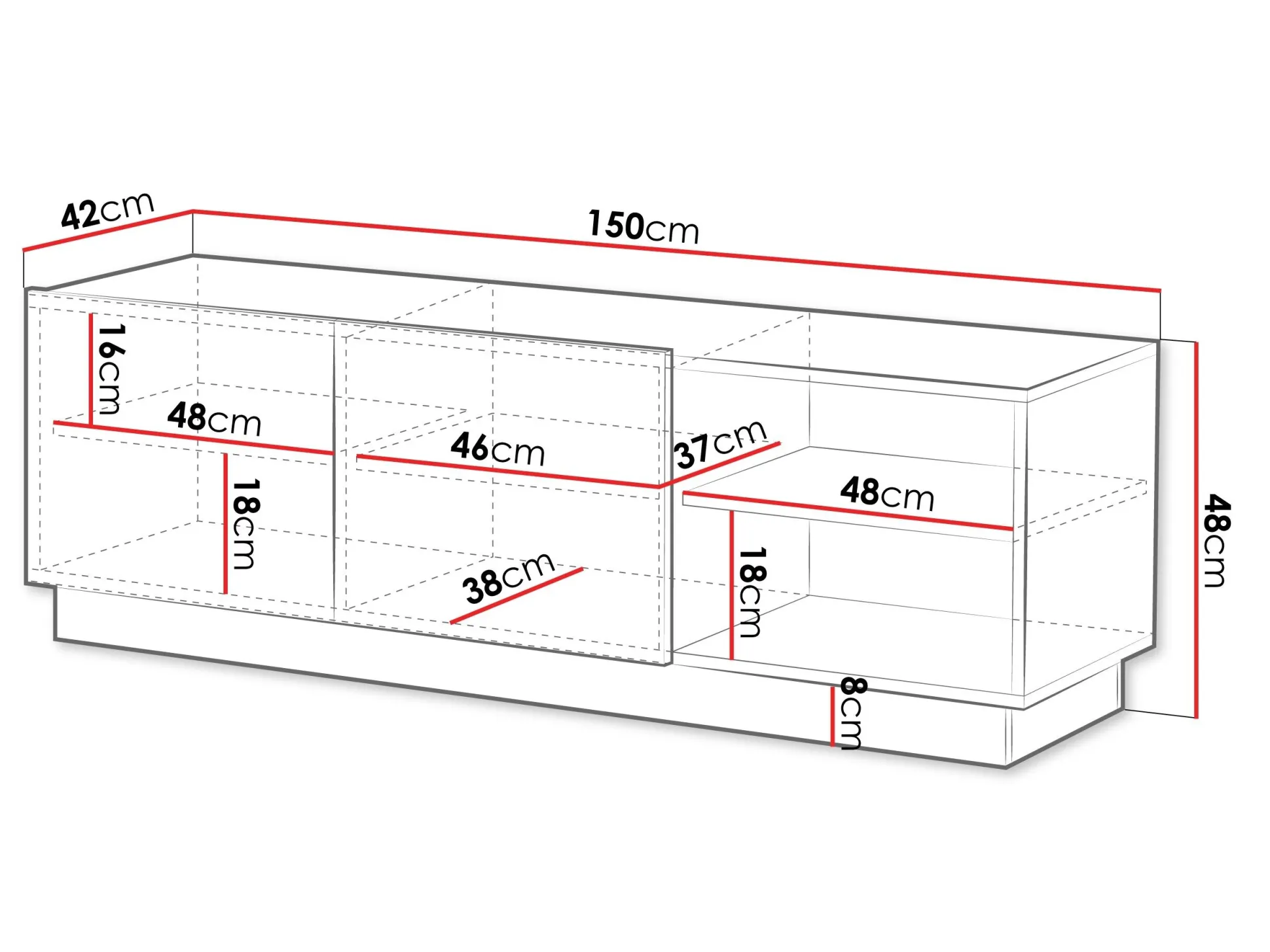 TV-bord Lingua (Hvid)