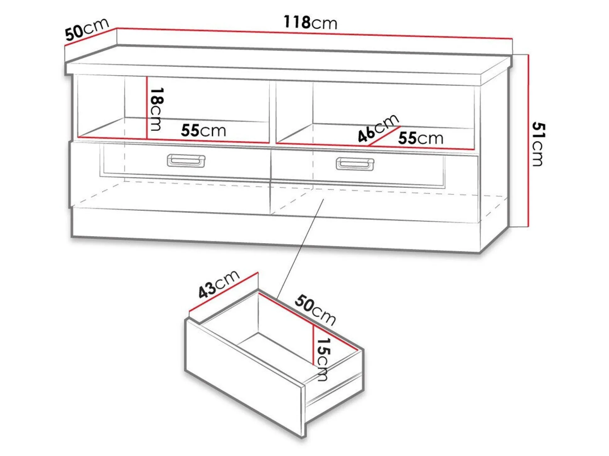 TV-bord Lircava 110 (Lefkas eg)