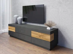 TV-bord Livlore 102 (Matera grå + Wotan eg)