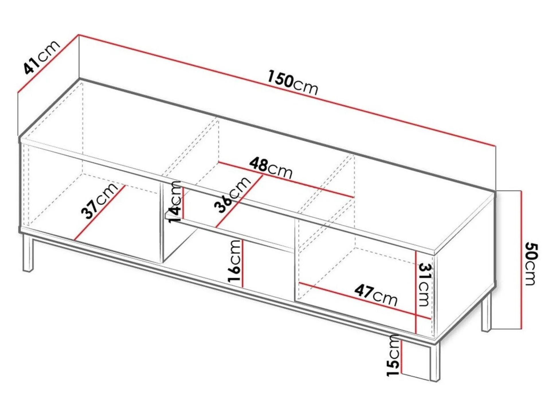 TV-bord Lomsore 101 (Hvid)