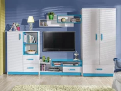 TV-bord Lorlare 111 (Hvid + Turkis)