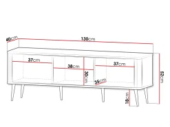 TV-bord Lufela 113 (Kashmir + Grå marmor)