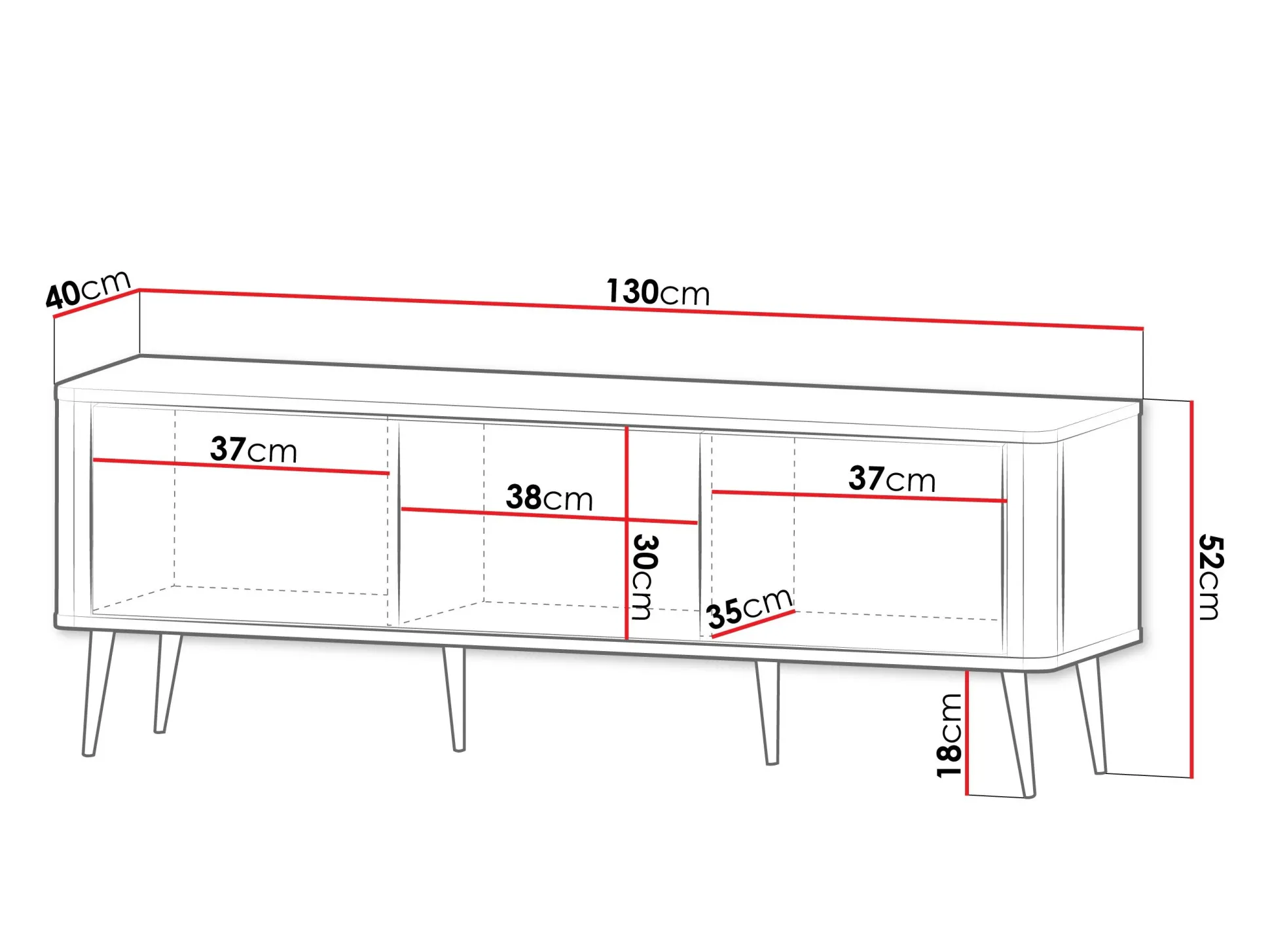 TV-bord Lufela 113 (Kashmir + Grå marmor)