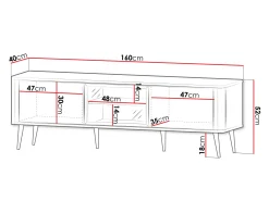 TV-bord Lufela 111 (Kashmir + Grå marmor)