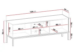 TV-bord Manal (Sort + Wotan eg)