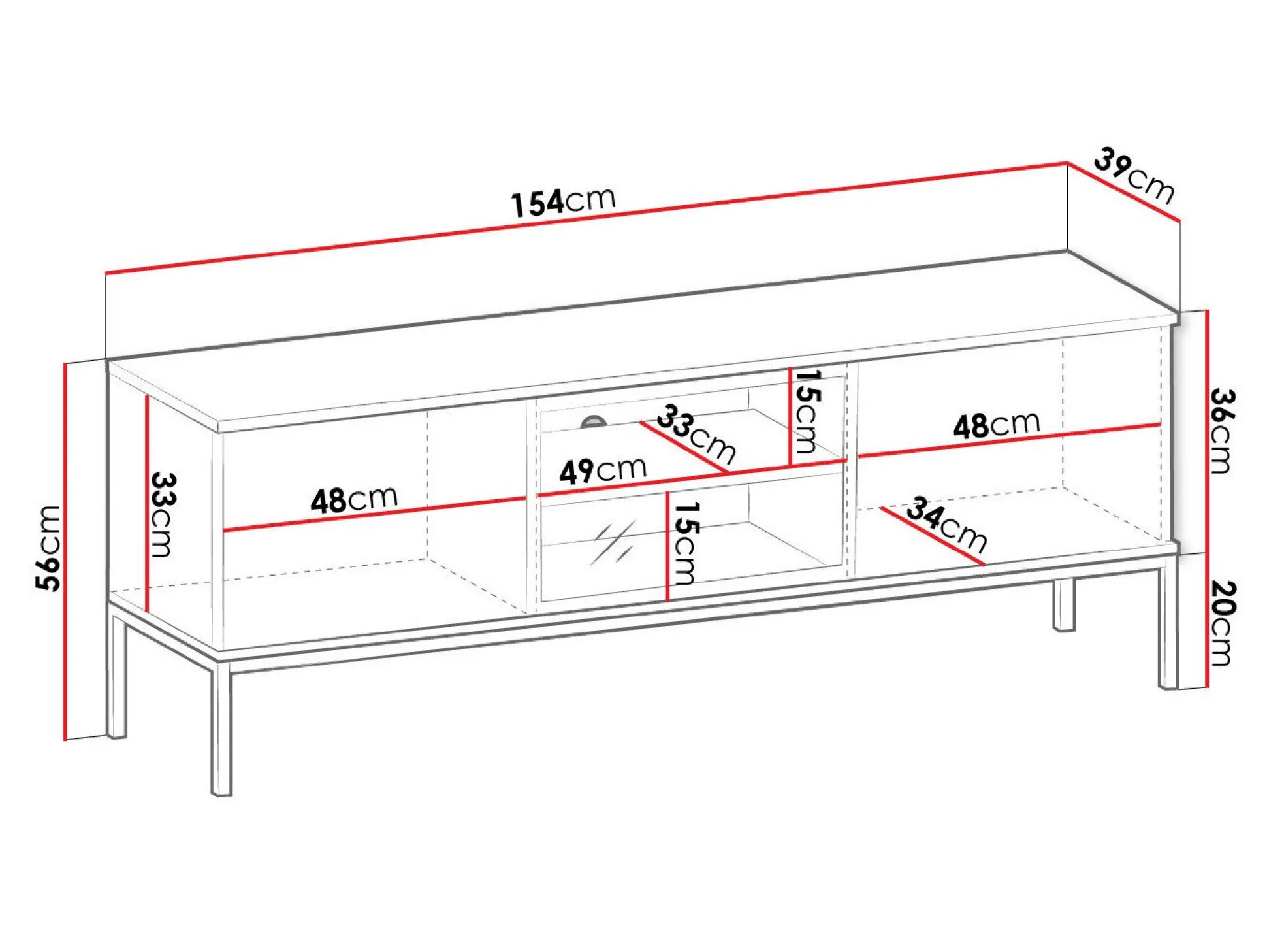 TV-bord Manal (Sort + Wotan eg)