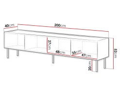 TV-bord Melbela 107 (Kashmir + Egetræ)