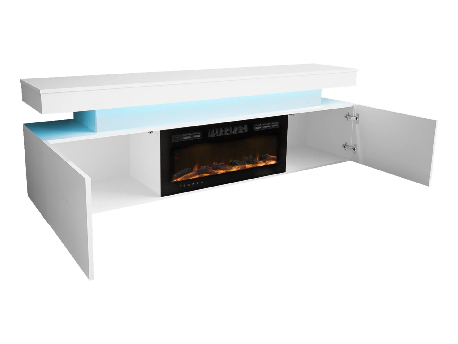 TV-bord Monfero I (Hvid + Glansfuld hvid)