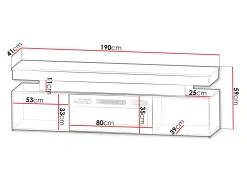 TV-bord Monfero I (Hvid + Glansfuld hvid)