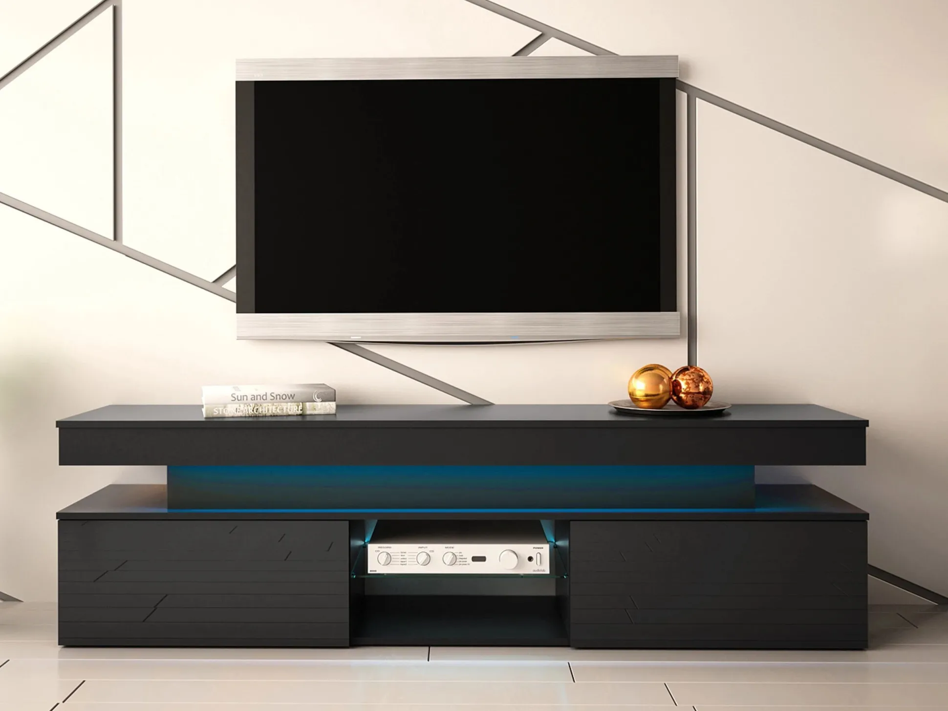 TV-bord Monfero (Sort + Blank sort)