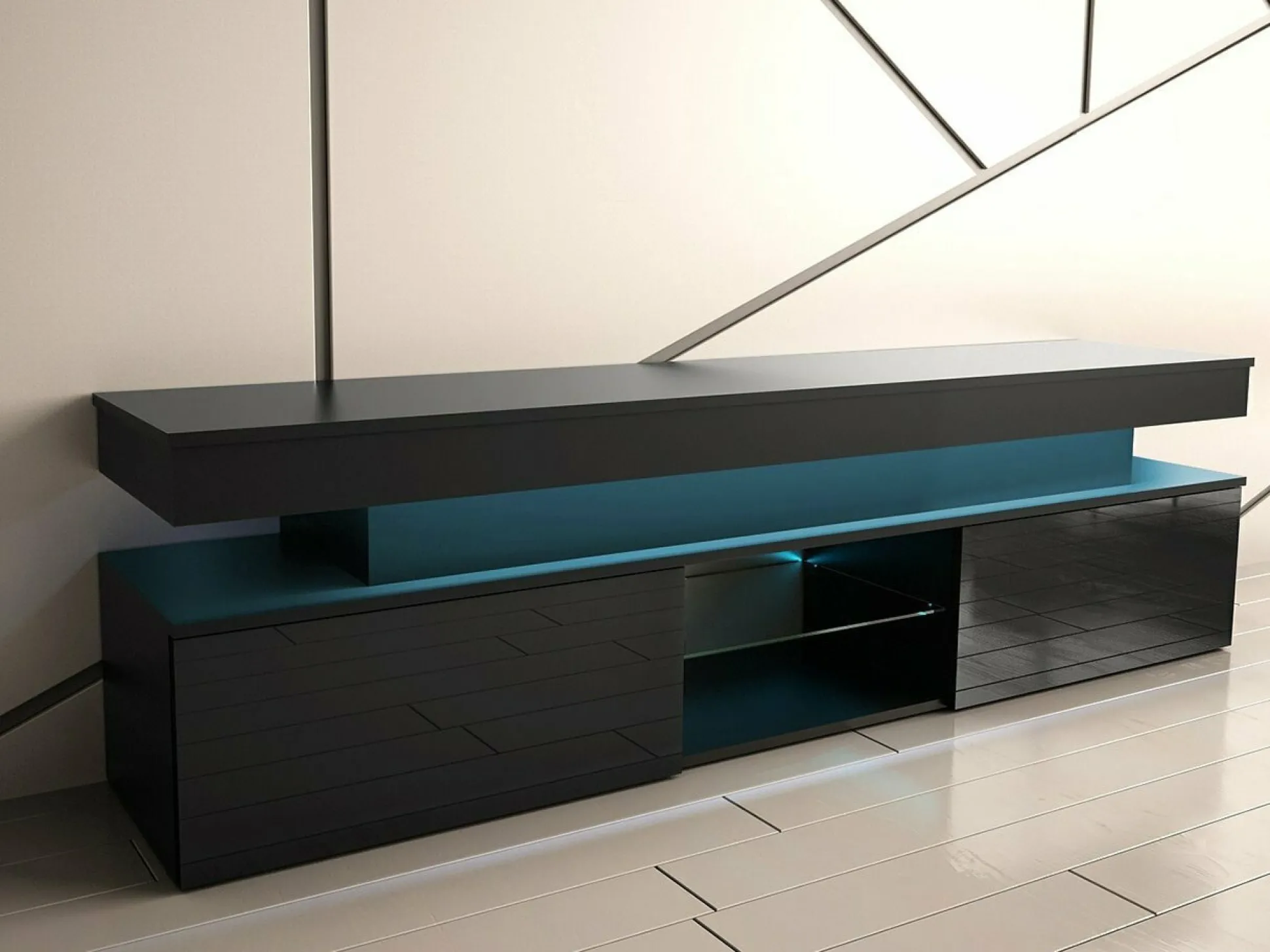 TV-bord Monfero (Sort + Blank sort)