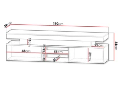 TV-bord Monfero (Sort + Blank sort)