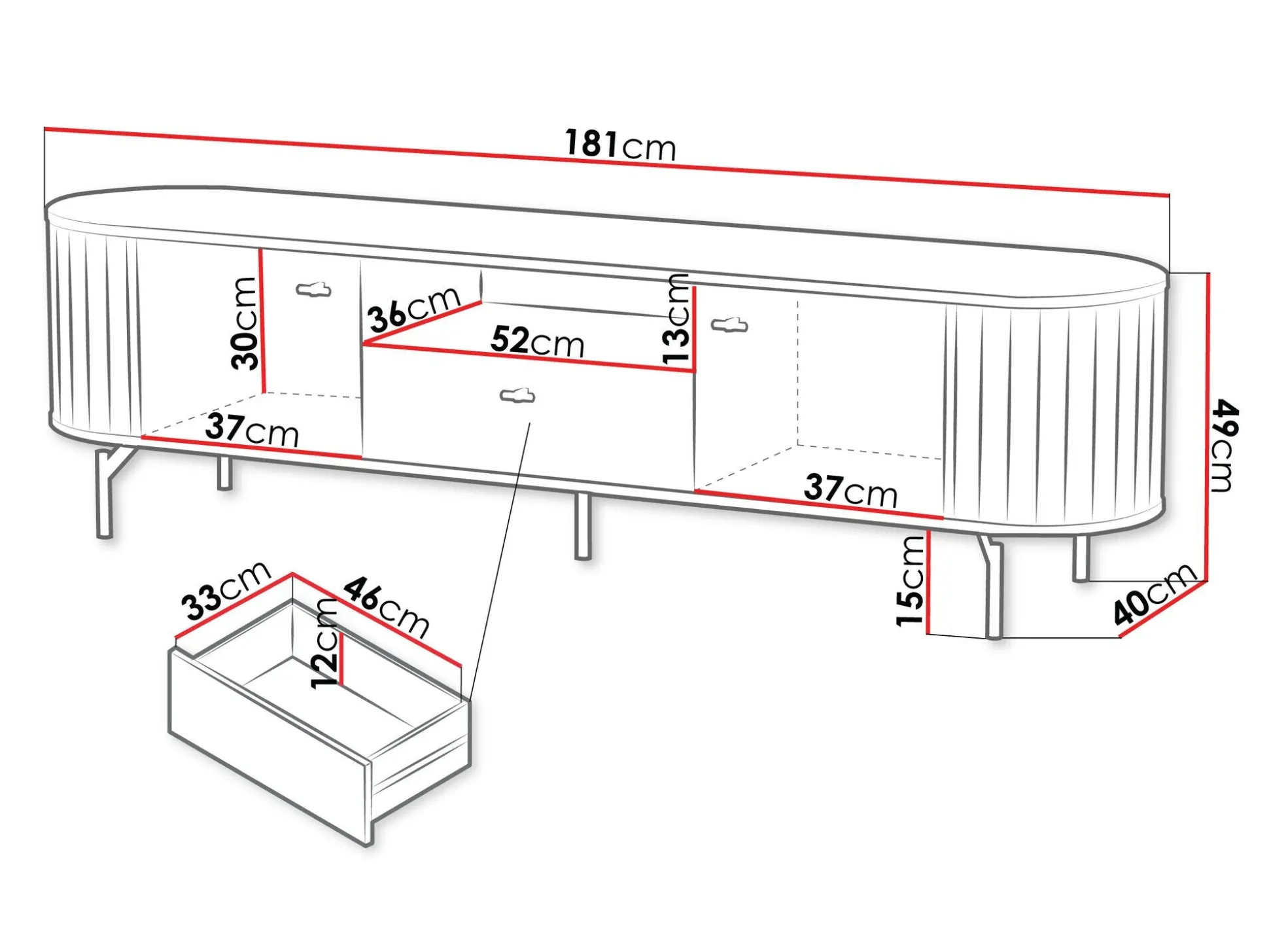 TV-bord Novmono 104 (Sort)