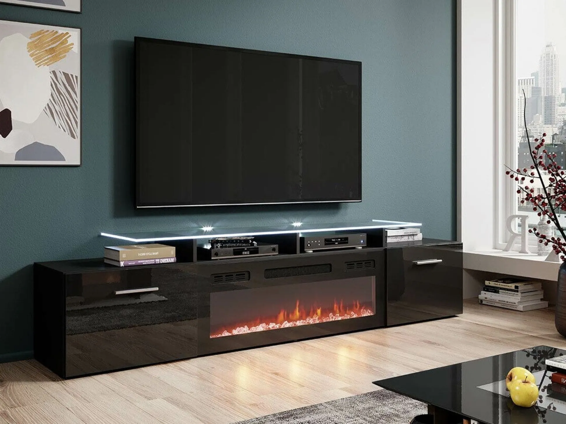 TV-bord Numerus (Sort + Blank sort)