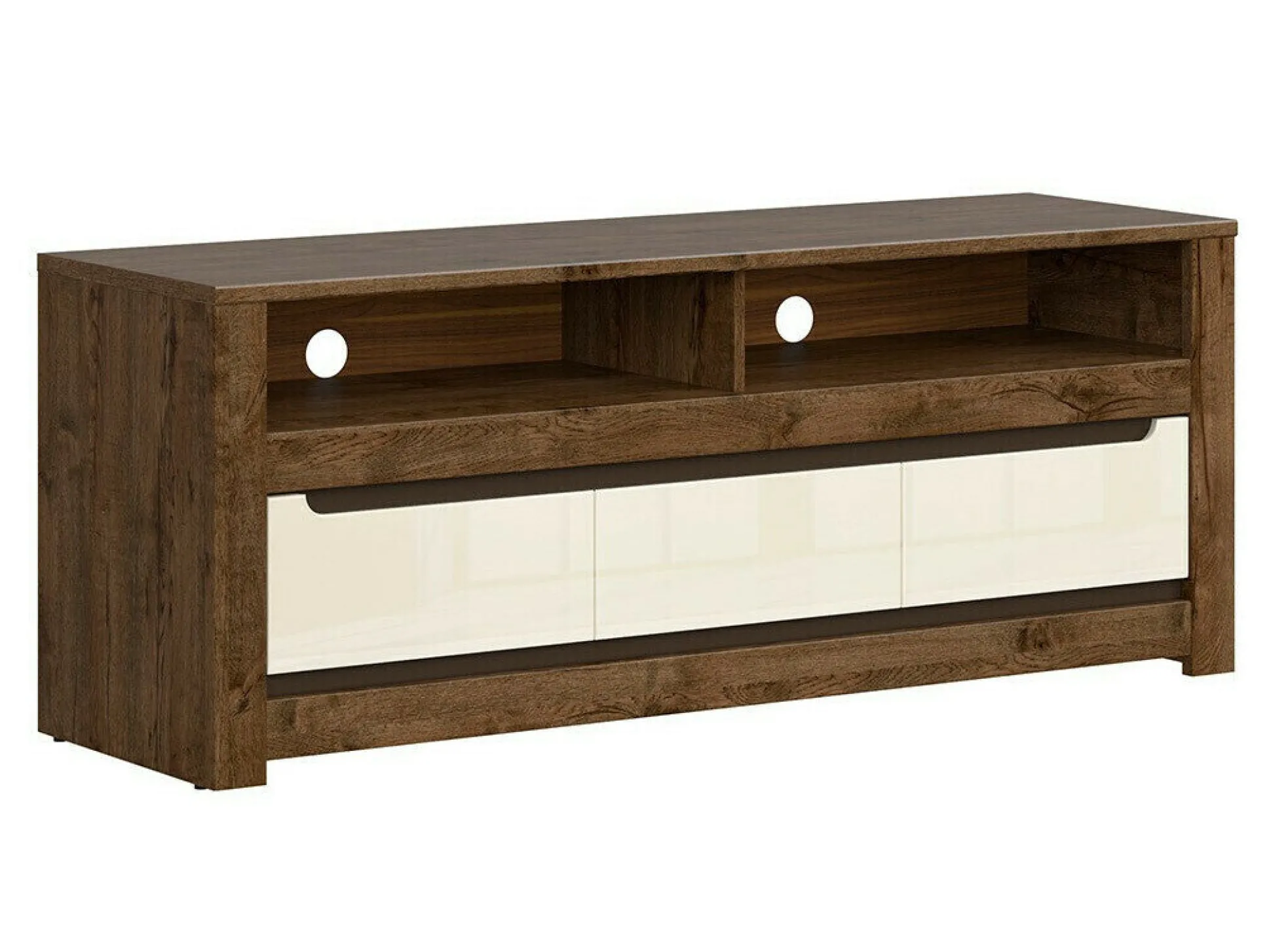 TV-bord Ophevaru 108 (Glossy cream + April egetræ)