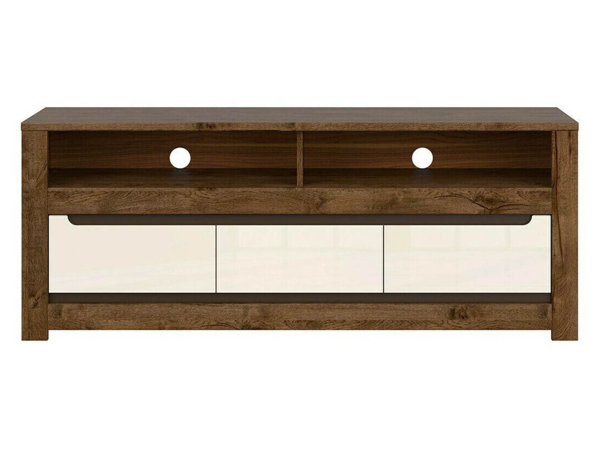 TV-bord Ophevaru 108 (Glossy cream + April egetræ)