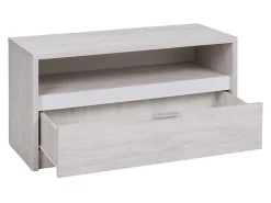 TV-bord Providence 122 (Kloster eg + Blank sort)