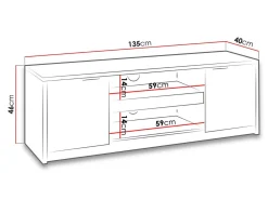 TV-bord Providence 123 (Kloster eg + Blank sort)