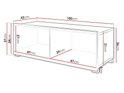 TV-bord Remus I (Sort + Blank sort)