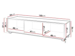 TV-bord Remus (Sort + Blank sort)