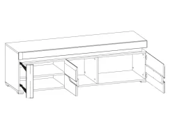 TV-bord Revelmi 101 (Glansfuld hvid + Hvid)