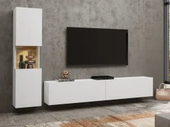 TV-bord Revmiru 104 (Hvid + Wotan eg)