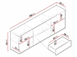 TV-bord Sarasota 190 (Grafit)