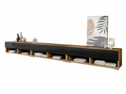 TV-bord Sarasota 144 (Wotan eg + Blank sort)