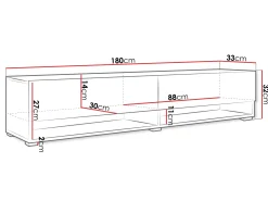TV-bord Sarasota 119 (Wotan eg + Glansfuld hvid)