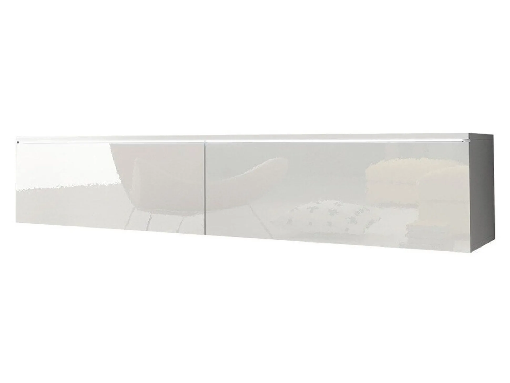 TV-bord Scientia (Hvid + Glansfuld hvid)