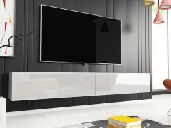 TV-bord Scientia I (Hvid + Glansfuld hvid)