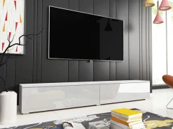 TV-bord Scientia I (Hvid + Glansfuld hvid)